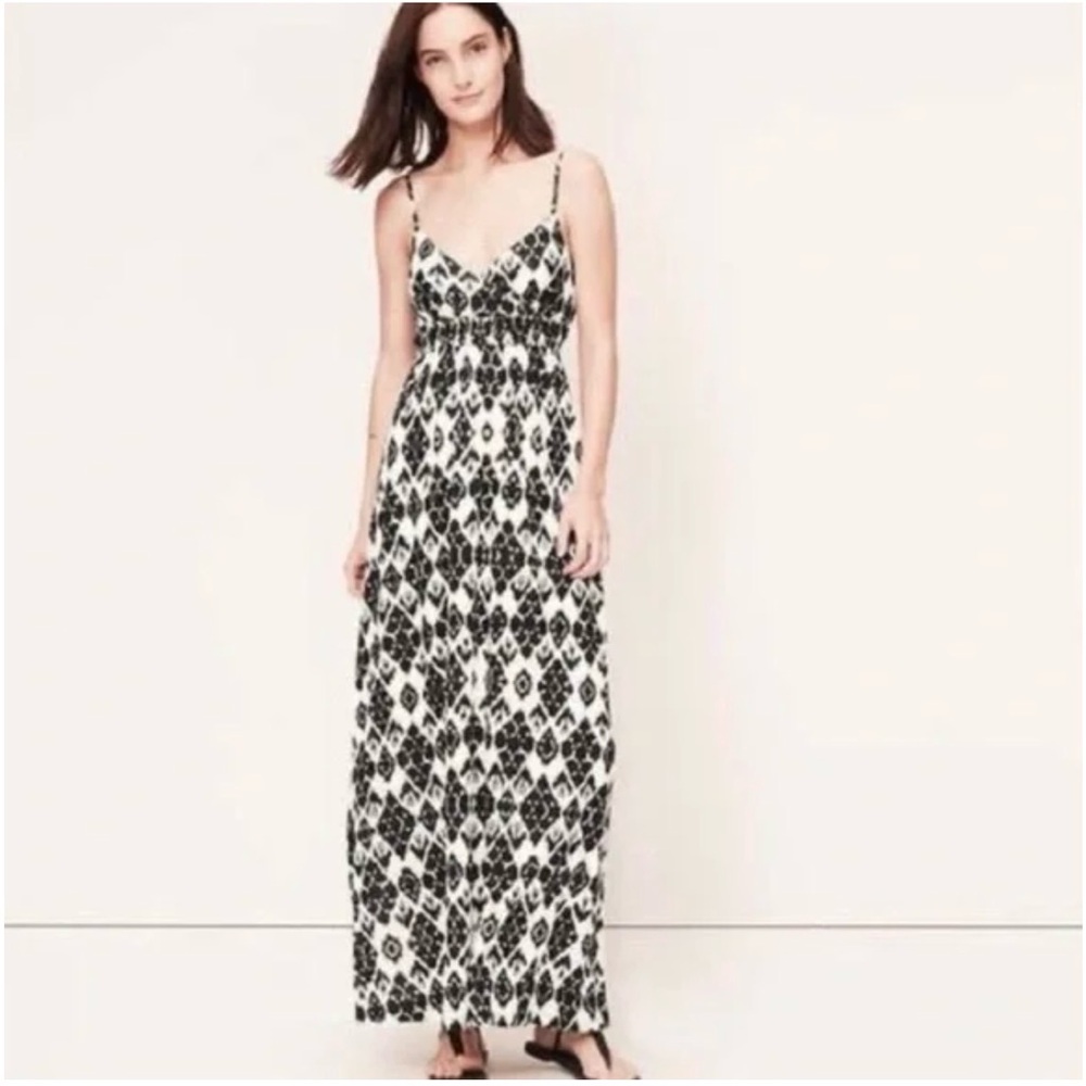 Ann Taylor LOFT ikat patterned maxi dress